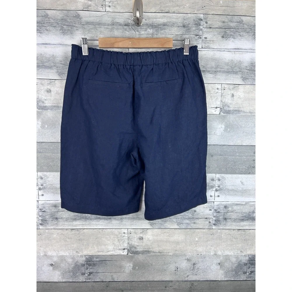 Chicos Women's Blue Drawstring Linen Shorts .5. US6